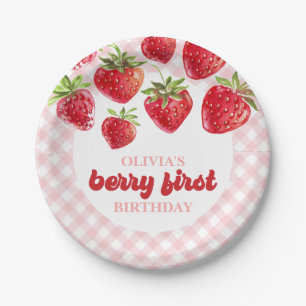 Strawberry Berry First Birthday Paper Teller