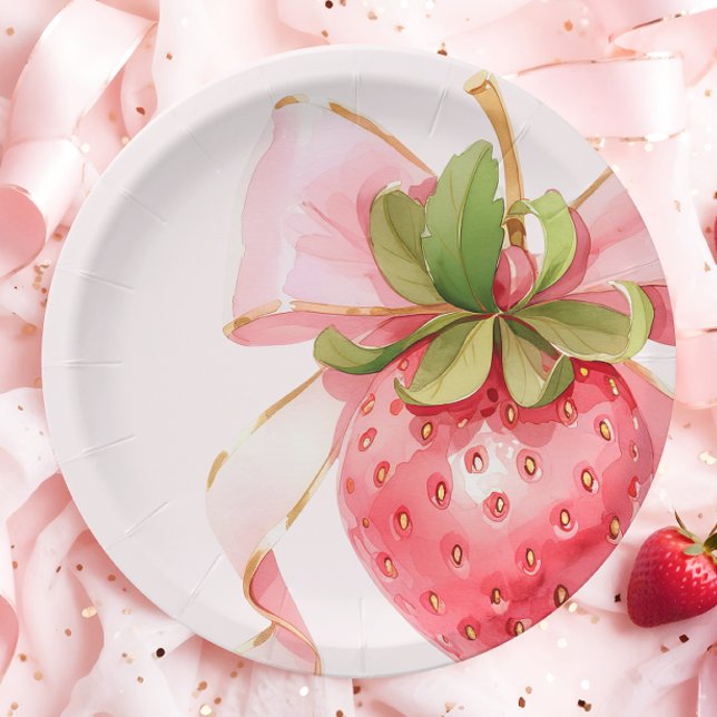 Strawberry Berry First Birthday Pappteller (Von Creator hochgeladen)