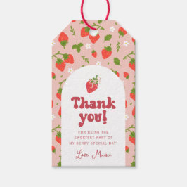 Strawberry Berry First Birthday Party Geschenkanhänger