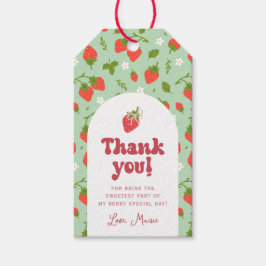 Strawberry Berry First Birthday Party Geschenkanhänger