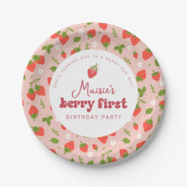 Strawberry Berry First Birthday Party Pappteller