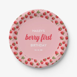 Strawberry Berry First Birthday Party Pappteller