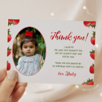 Strawberry Berry First Birthday Retro Foto