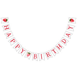 Strawberry Berry First Birthday Wimpelkette