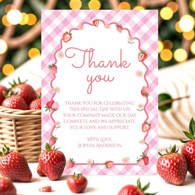 Strawberry Berry First Danke Card (Von Creator hochgeladen)