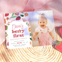 Strawberry Berry First Foto Geburtstagsparty