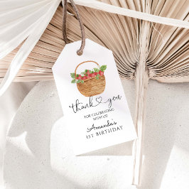 Strawberry Berry First Girl 1. Geburtstag Party Geschenkanhänger