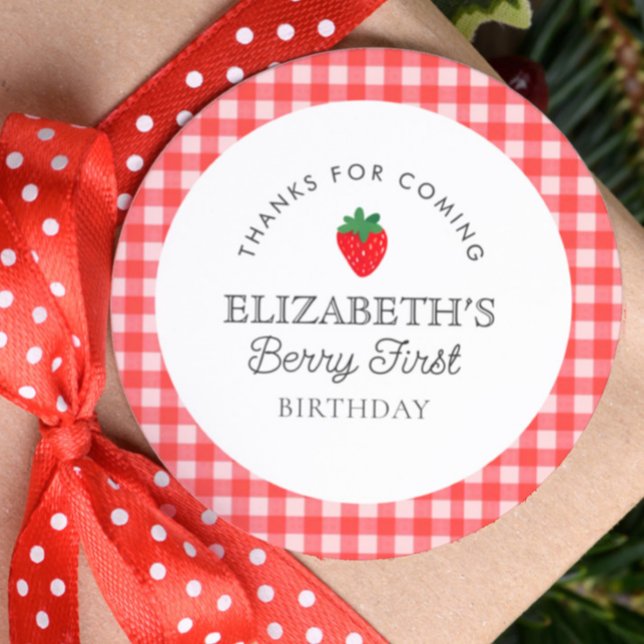 Strawberry Berry First Picnic Geburtstag Geschenkanhänger (Von Creator hochgeladen)