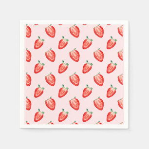 Strawberry Berry First Pink zum Geburtstag Einladu Serviette