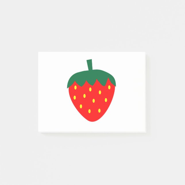 Strawberry Berry Fruit Summer Red Post-it Klebezettel (Vorderseite)
