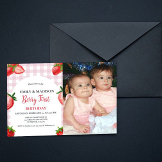 Strawberry Berry Girl Erster Geburtstag| Berry Swe Einladung