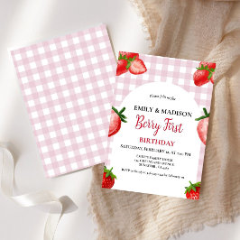 Strawberry Berry Girl Erster Geburtstag| Berry Swe Einladung