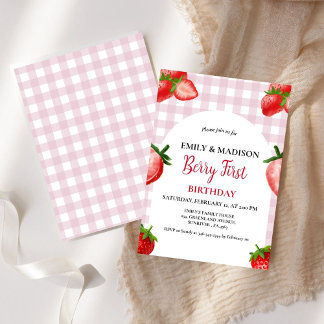 Strawberry Berry Girl Erster Geburtstag| Berry Swe Einladung