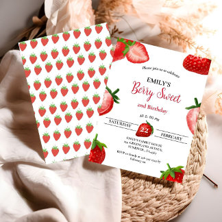 Strawberry Berry Girl Erster Geburtstag| Berry Swe Einladung