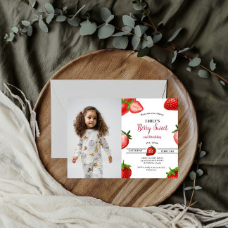 Strawberry Berry Girl Erster Geburtstag| Berry Swe Einladung
