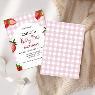 Strawberry Berry Girl Erster Geburtstag| Berry Swe Einladung
