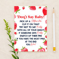 Strawberry Berry Say Baby Shower Game nicht