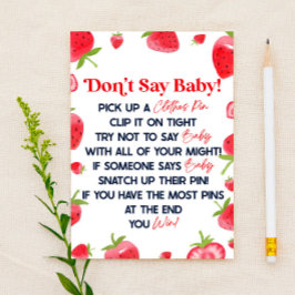 Strawberry Berry Say Baby Shower Game nicht Briefpapier
