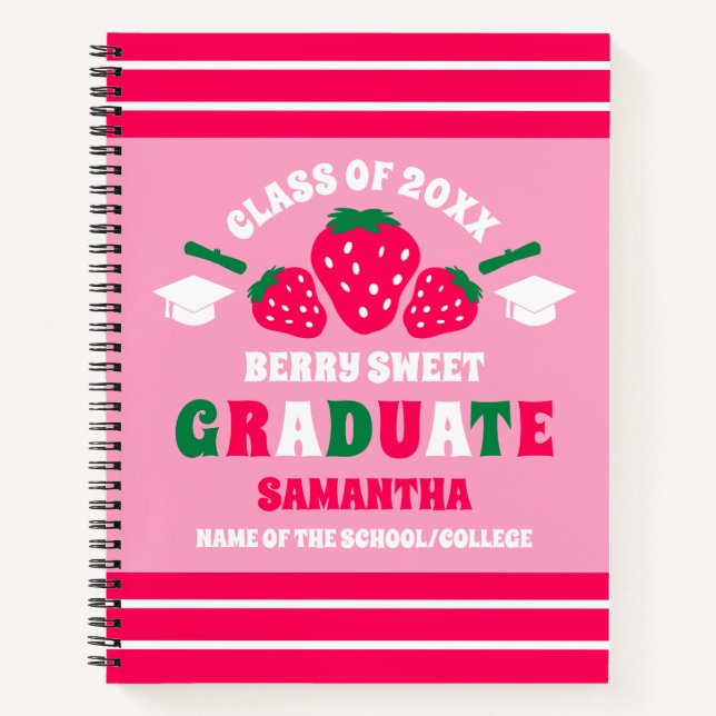Strawberry Berry Sweet Abschluss Notizbuch (Vorderseite)