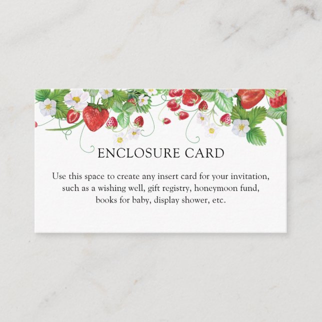 Strawberry Berry Sweet Baby Dusche Begleitkarte (Vorderseite)