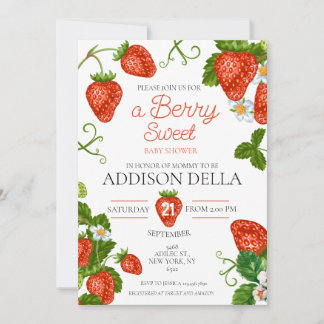 Strawberry Berry Sweet Baby Dusche Einladung