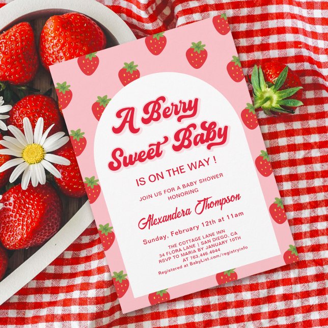Strawberry Berry Sweet Baby Dusche Einladung (Von Creator hochgeladen)