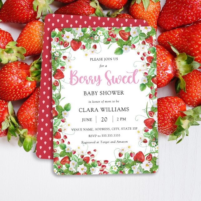 Strawberry Berry Sweet Baby Dusche Einladung (Von Creator hochgeladen)