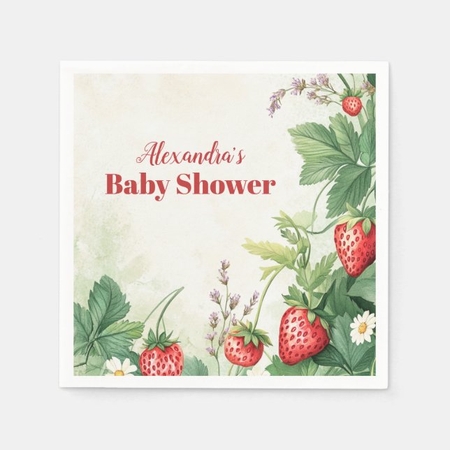 Strawberry Berry Sweet Baby Dusche Serviette (Vorderseite)