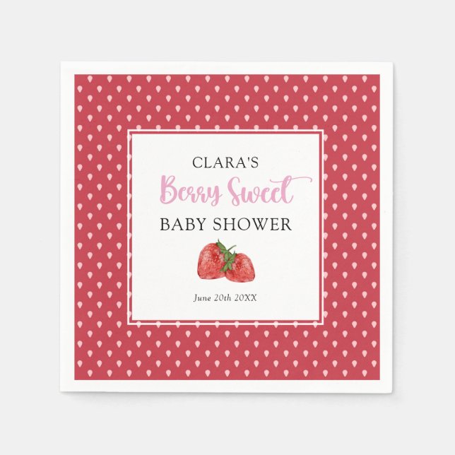Strawberry Berry Sweet Baby Dusche Serviette (Vorderseite)