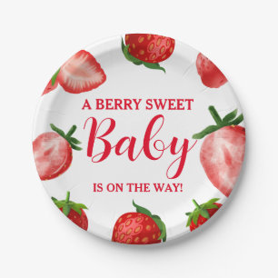 Strawberry Berry Sweet Baby Dusche unterwegs Pappteller