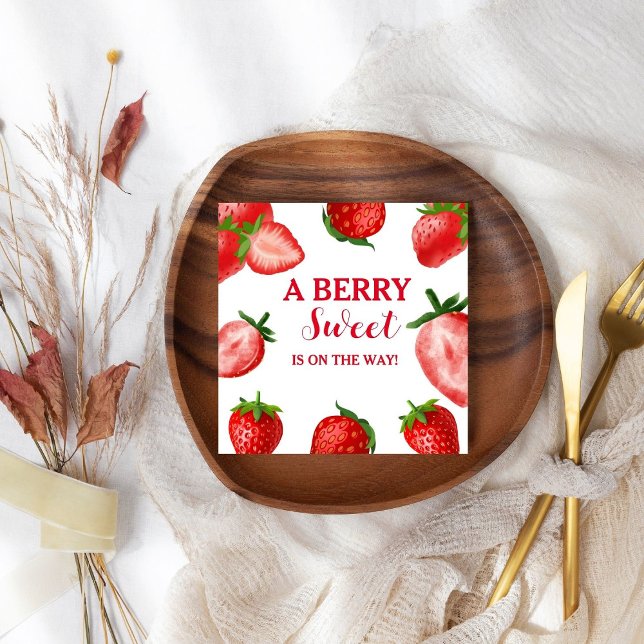 Strawberry Berry Sweet Baby Dusche unterwegs Serviette (Von Creator hochgeladen)