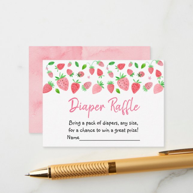 Strawberry Berry Sweet Baby Dusche Windelwanne Begleitkarte (Vorderseite/Rückseite Beispiel)