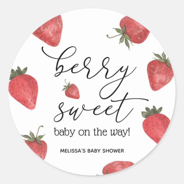 Strawberry Berry Sweet Baby Fevor Runder Aufkleber (Vorderseite)