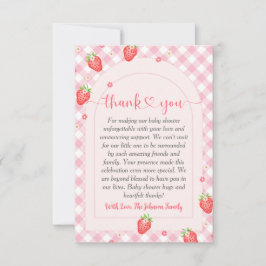 Strawberry Berry Sweet Baby Girl Baby Dusche Dankeskarte