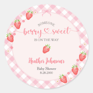 Strawberry Berry Sweet Baby Girl Baby Dusche Runder Aufkleber