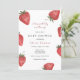 Strawberry Berry Sweet Baby Shower Einladung (Stehend Vorderseite)