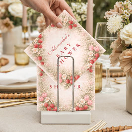 Strawberry Berry Sweet Baby Shower Serviette