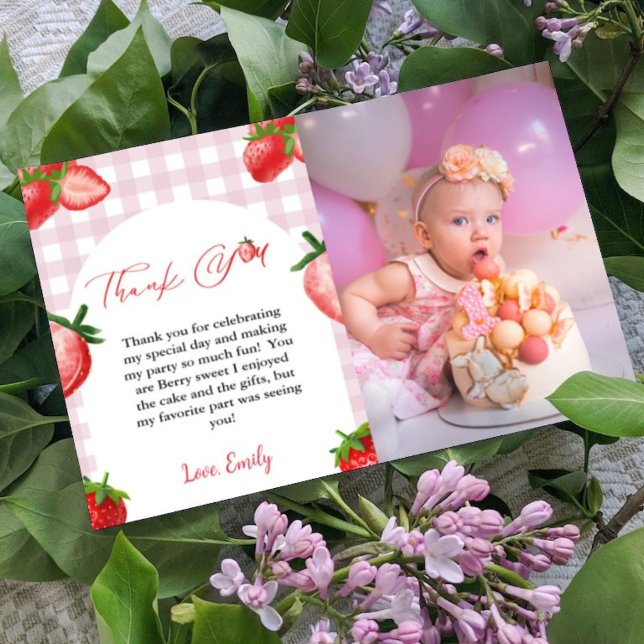 Strawberry Berry Sweet Birthday Danke, Card Ankündigung (Von Creator hochgeladen)