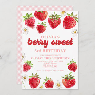 Strawberry Berry Sweet Birthday Einladung
