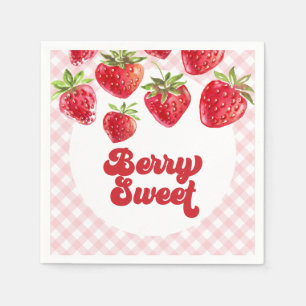 Strawberry Berry Sweet Birthday Paper Teller Serviette