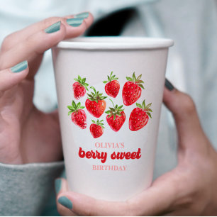Strawberry Berry Sweet Birthday Pappbecher