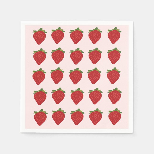 Strawberry Berry Sweet Birthday Party Strawberries Serviette (Vorderseite)