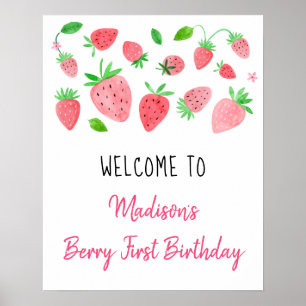 Strawberry Berry Sweet Birthday Willkommen Poster