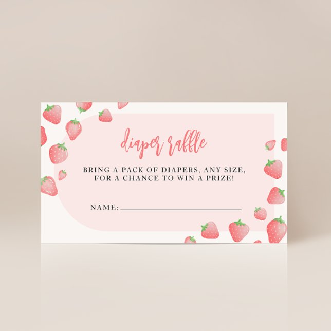 Strawberry Berry Sweet Boho Diaper Raffle Cards Begleitkarte (Von Creator hochgeladen)