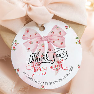 Strawberry Berry Sweet Bow Baby Dusche Vielen Dank Geschenkanhänger