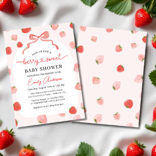 Strawberry Berry Sweet Croquette Bow Baby Dusche Einladung