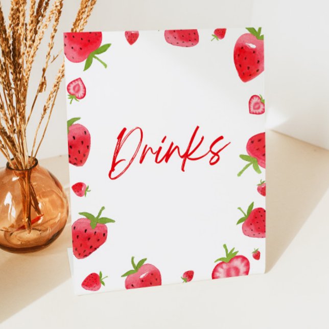 Strawberry Berry Sweet Drinks Party Sockelschild (Von Creator hochgeladen)