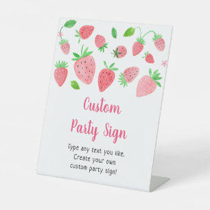 Strawberry Berry Sweet Editable Party Sign Sockelschild