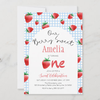 Strawberry Berry Sweet Einladung zum ersten Geburt
