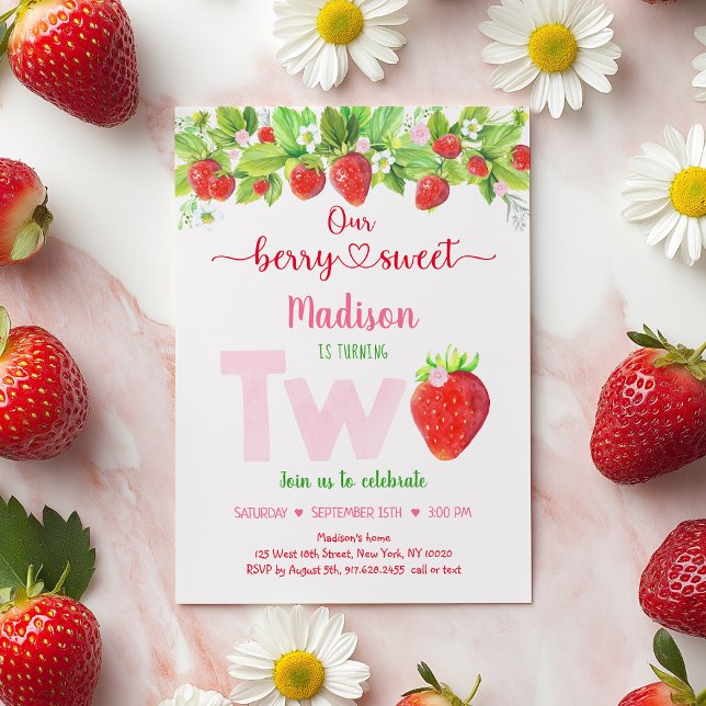 Strawberry Berry Sweet Floral Einladung (Von Creator hochgeladen)